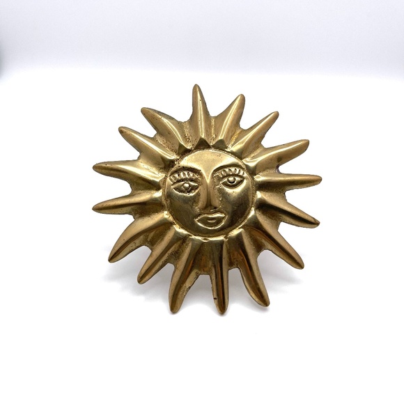 Brass Sun Napkin Rings, Set of Four - Picture 1 of 5